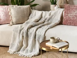 Manta Decorativa Em Algodao Branco 130 X 180 Cm Raebareli