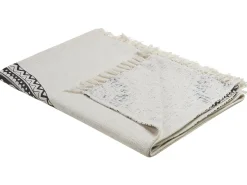 Manta Decorativa Em Algodao Creme E Preto 130 X 180 Cm Berhampore