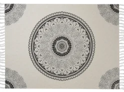 Manta Decorativa Em Algodao Creme E Preto 130 X 180 Cm Berhampore