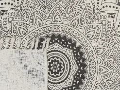 Manta Decorativa Em Algodao Creme E Preto 130 X 180 Cm Berhampore