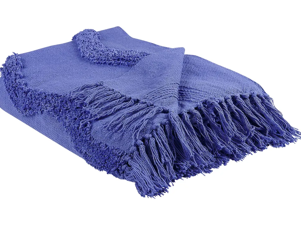 Manta Decorativa Em Algodao Roxo 125 X 150 Cm Khari