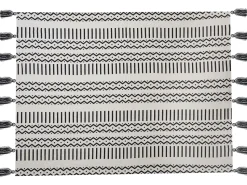 Manta Decorativa Em Algodao Preto E Branco 130 X 180 Cm Unnao