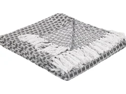 Manta Decorativa Em Algodao Preto E Branco 130 X 160 Cm Kiraman