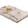Manta Decorativa Em Algodao Creme E Amarelo 130 X 180 Cm Adoni