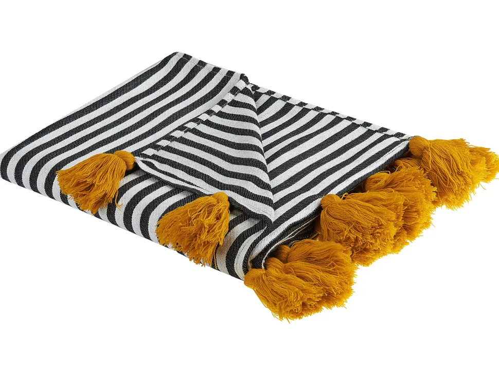 Manta Decorativa Preta E Branca 130 X 170 Cm Sunwal