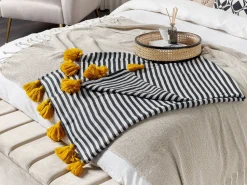 Manta Decorativa Preta E Branca 130 X 170 Cm Sunwal