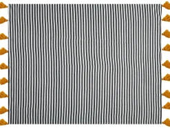 Manta Decorativa Preta E Branca 130 X 170 Cm Sunwal