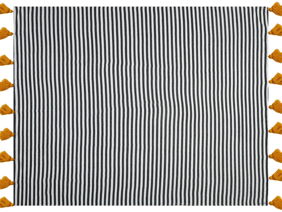 Manta Decorativa Preta E Branca 130 X 170 Cm Sunwal