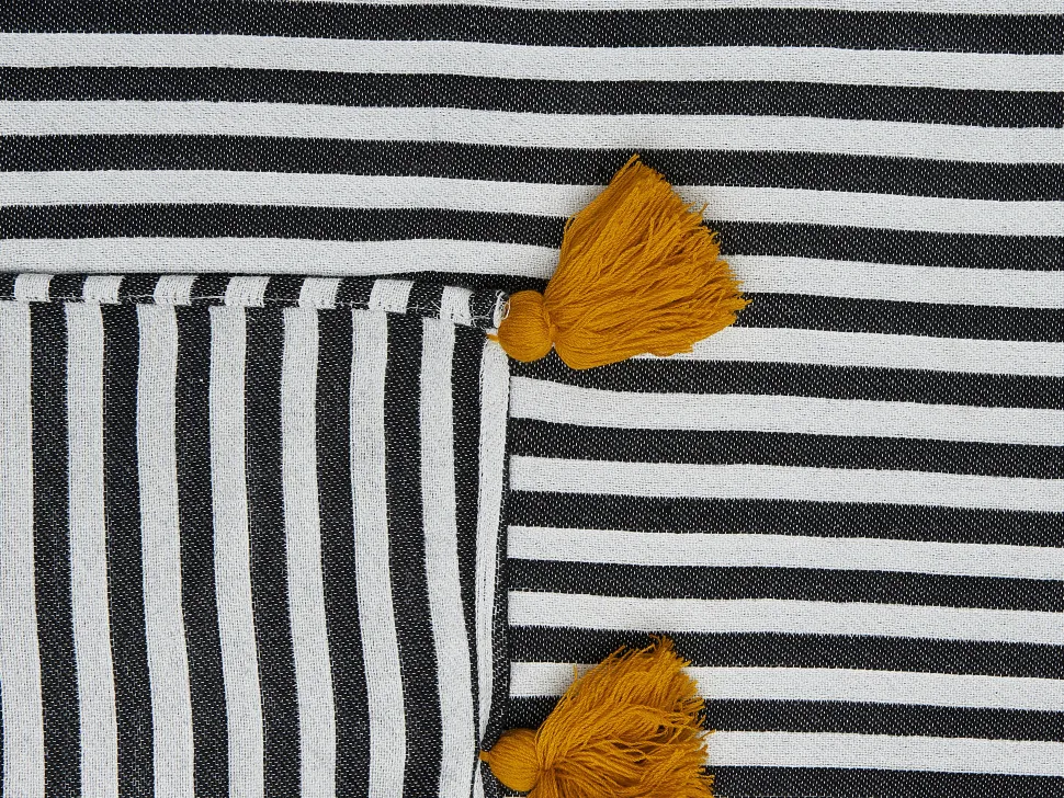 Manta Decorativa Preta E Branca 130 X 170 Cm Sunwal