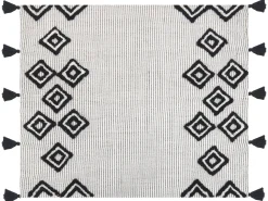 Manta Decorativa Preta E Branca 130 X 150 Cm Saatli