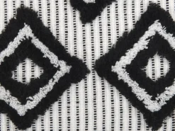 Manta Decorativa Preta E Branca 130 X 150 Cm Saatli