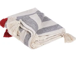 Manta Em Algodao Branco E Cinzento 125 X 150 Cm Namtar