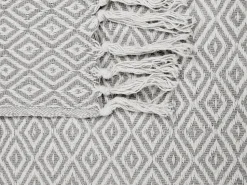 Manta Em Algodao Rosa E Creme 125 X 150 Cm Mityal