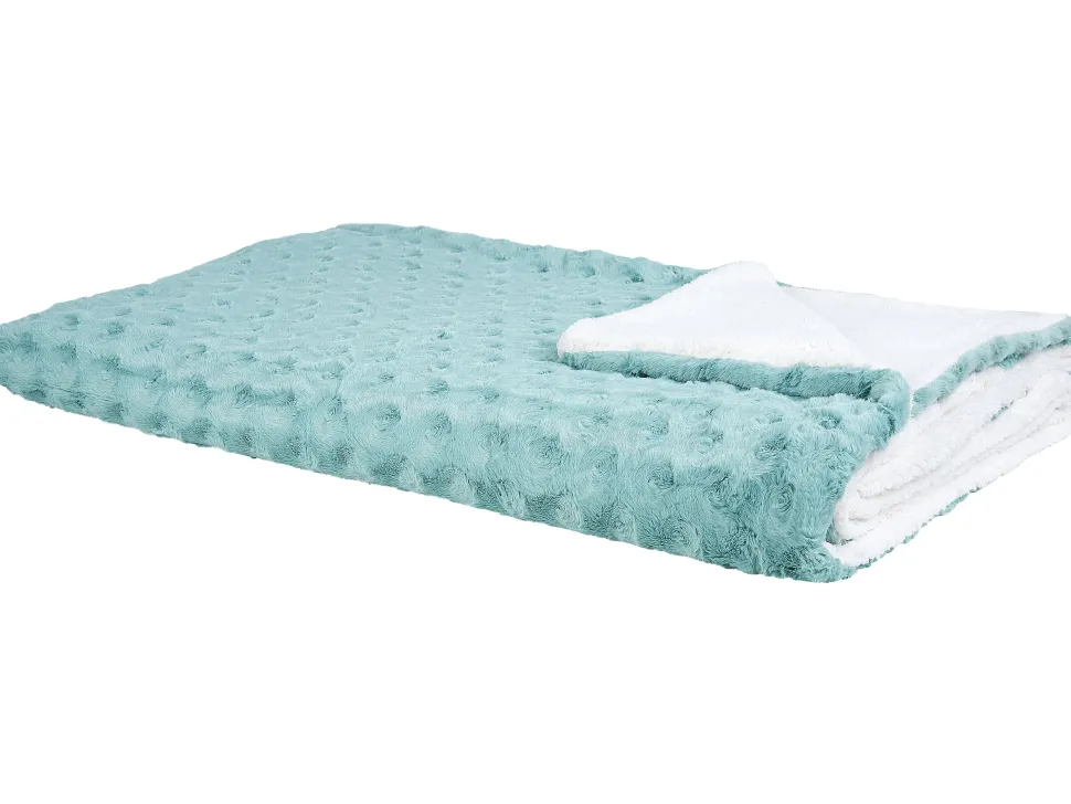 Manta Em Poliester Verde Claro E Branco 200 X 220 Cm Kandilli