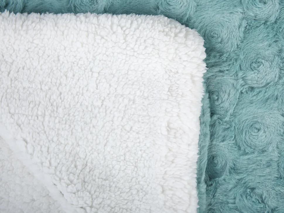 Manta Em Poliester Verde Claro E Branco 200 X 220 Cm Kandilli