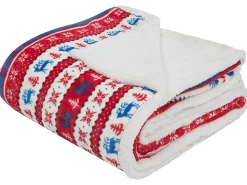 Manta Vermelha E Azul 200 X 220 Cm Reka