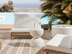 Mesa De Apoio Branca Com Efeito Terrazzo Caoria