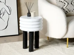 Mesa De Apoio Branca E Preta Kikiwa