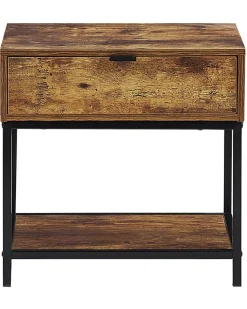 Mesa De Apoio Com 1 Gaveta Em Madeira Escura Berkley