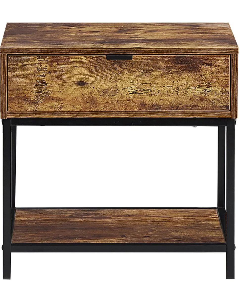 Mesa De Apoio Com 1 Gaveta Em Madeira Escura Berkley