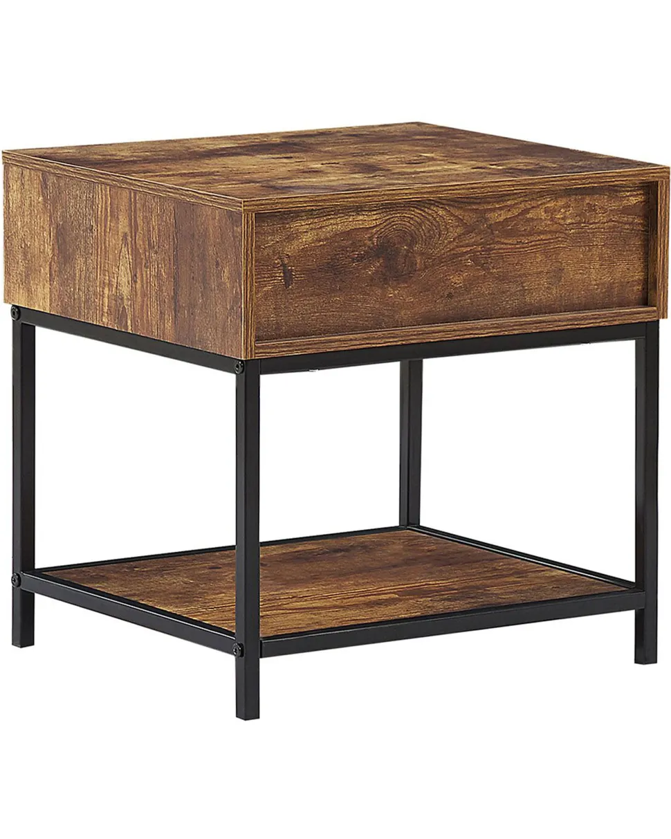 Mesa De Apoio Com 1 Gaveta Em Madeira Escura Berkley