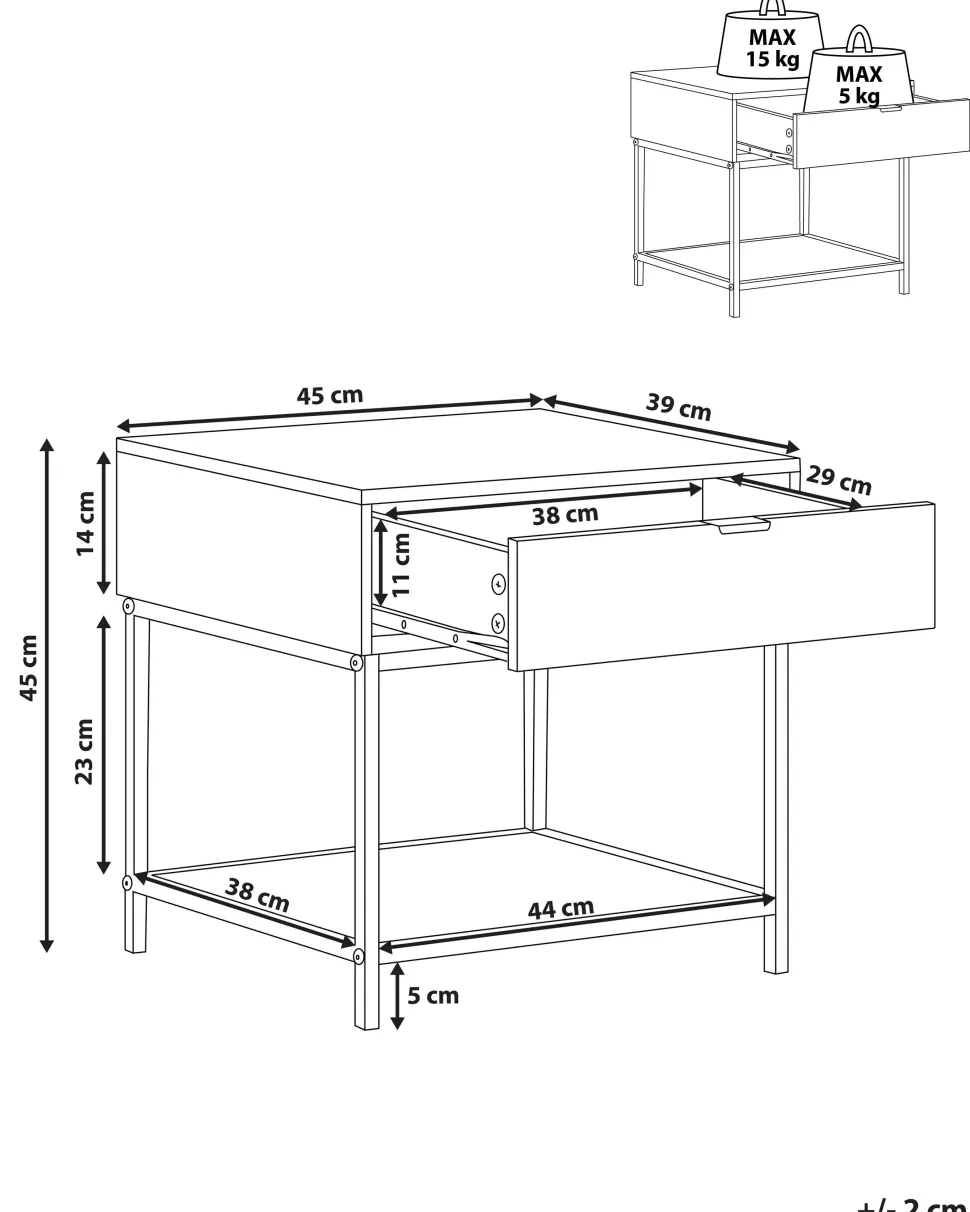Mesa De Apoio Com 1 Gaveta Em Madeira Escura Berkley