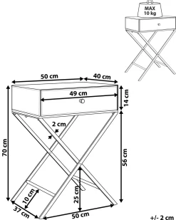 Mesa De Apoio Com 1 Gaveta Em Efeito Espelhado Vivy