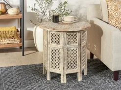 Mesa De Apoio Em Madeira Castanha Clara Santra