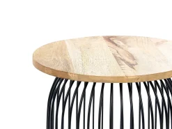 Mesa De Apoio Em Madeira Clara De Mango E Preta Wills