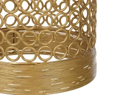 Mesa De Apoio Em Madeira Clara De Mango E Dourada Waihi