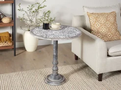 Mesa De Apoio Em Madeira De Mango Cinzenta Napara