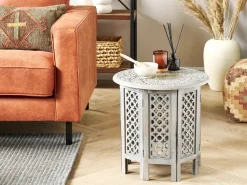 Mesa De Apoio Em Madeira De Mango Cinzenta Jagori