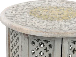 Mesa De Apoio Em Madeira De Mango Cinzenta Jagori