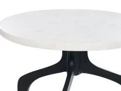 Mesa De Apoio Em Marmore Branco Com Preto Tihoi