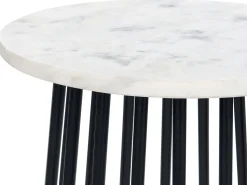 Mesa De Apoio Em Marmore Branco Com Preto Taree