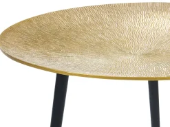 Mesa De Apoio Em Metal Dourado E Preto Waipu