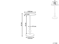 Mesa De Apoio Em Metal Prateado Meda