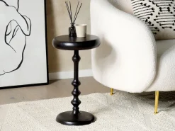 Mesa De Apoio Em Metal Preto Atapo