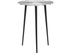 Mesa De Apoio Em Metal Prateado E Preto Puhoi