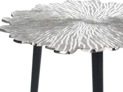 Mesa De Apoio Em Metal Prateado E Preto Puhoi