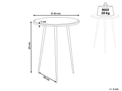 Mesa De Apoio Prateada E Preta Telfer