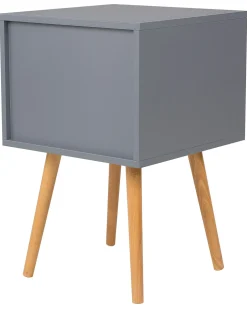 Mesa De Cabeceira Com 2 Gavetas Cinzenta Alabama