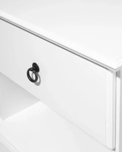 Mesa De Cabeceira Com 1 Gaveta Branca Gilbert