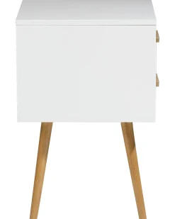 Mesa De Cabeceira Com 2 Gavetas Branca Alabama