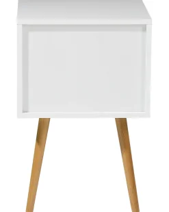 Mesa De Cabeceira Com 2 Gavetas Branca Alabama