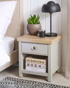 Mesa De Cabeceira Com 1 Gaveta Cinzenta Clio