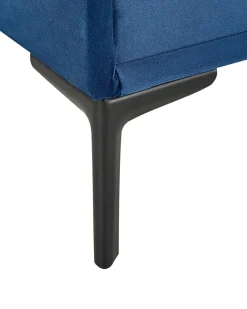 Mesa De Cabeceira Com 2 Gavetas Em Veludo Azul Marinho Sezanne