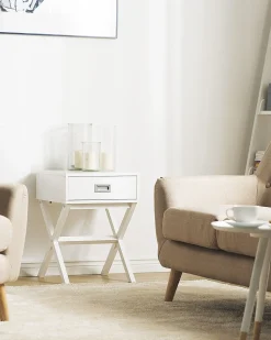 Mesa De Cabeceira Com 1 Gaveta Branca Monroe