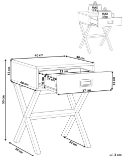 Mesa De Cabeceira Com 1 Gaveta Branca Monroe