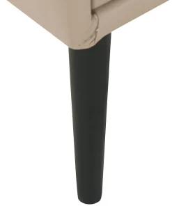 Mesa De Cabeceira Com 2 Gavetas Em Pele Sintetica Creme Essonne